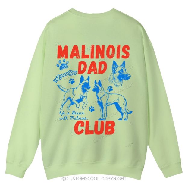 Malinois Dad Club Casual Crewneck Sweatshirt