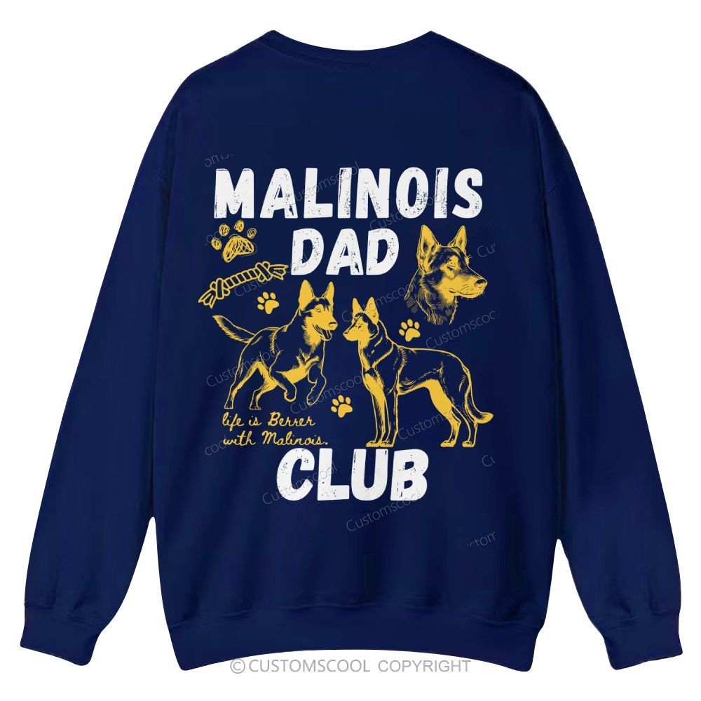 Malinois Dad Club Casual Crewneck Sweatshirt