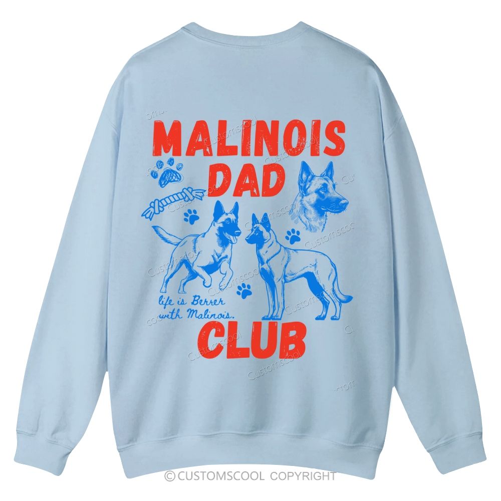 Malinois Dad Club Casual Crewneck Sweatshirt