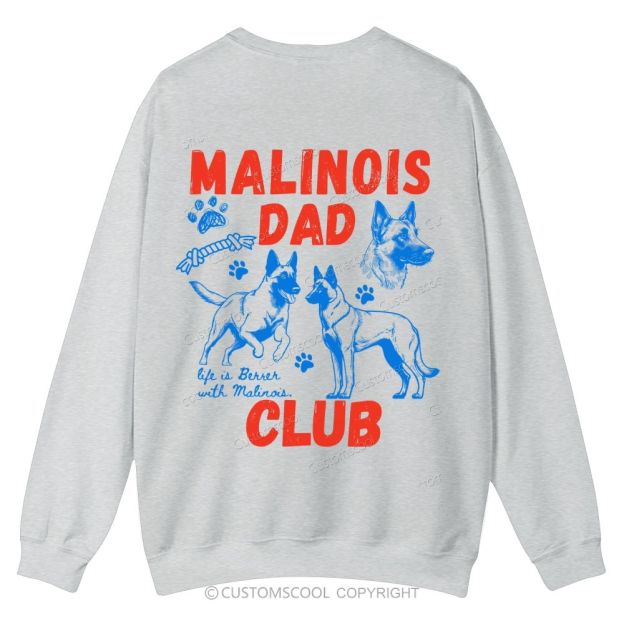 Malinois Dad Club Casual Crewneck Sweatshirt