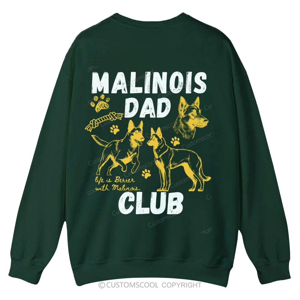 Malinois Dad Club Casual Crewneck Sweatshirt