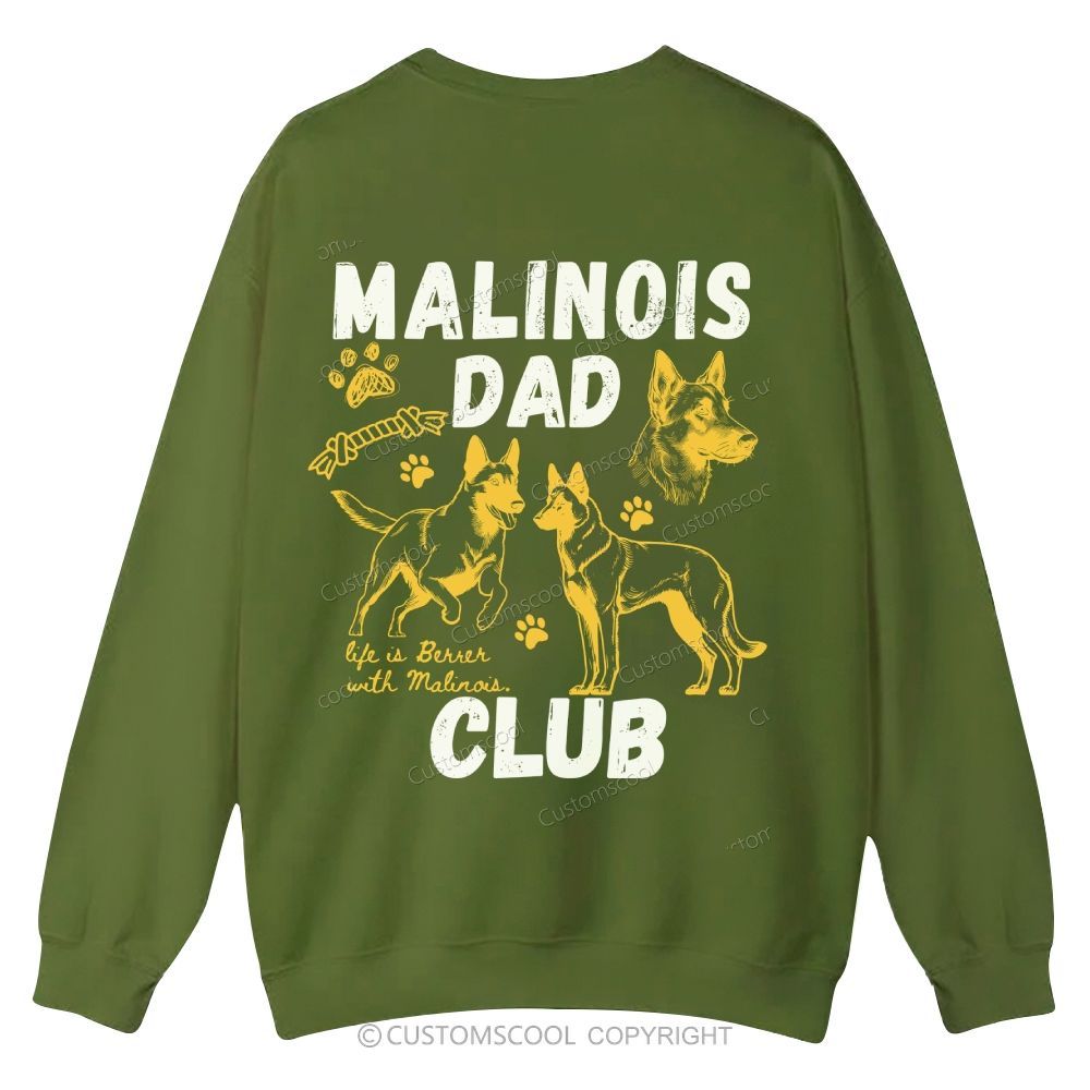Malinois Dad Club Casual Crewneck Sweatshirt