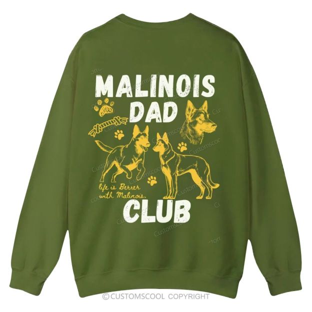 Malinois Dad Club Casual Crewneck Sweatshirt