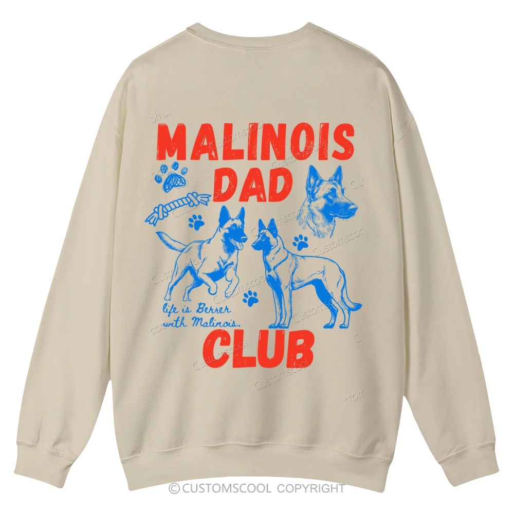 Malinois Dad Club Casual Crewneck Sweatshirt