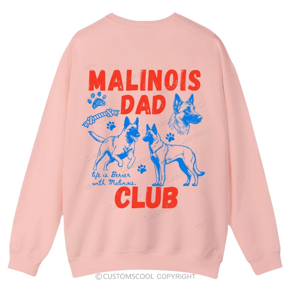 Malinois Dad Club Casual Crewneck Sweatshirt