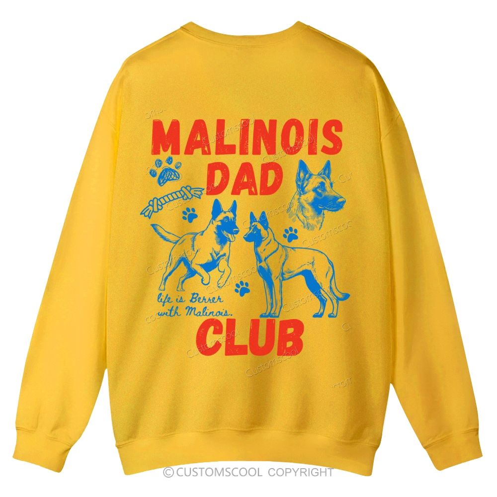 Malinois Dad Club Casual Crewneck Sweatshirt