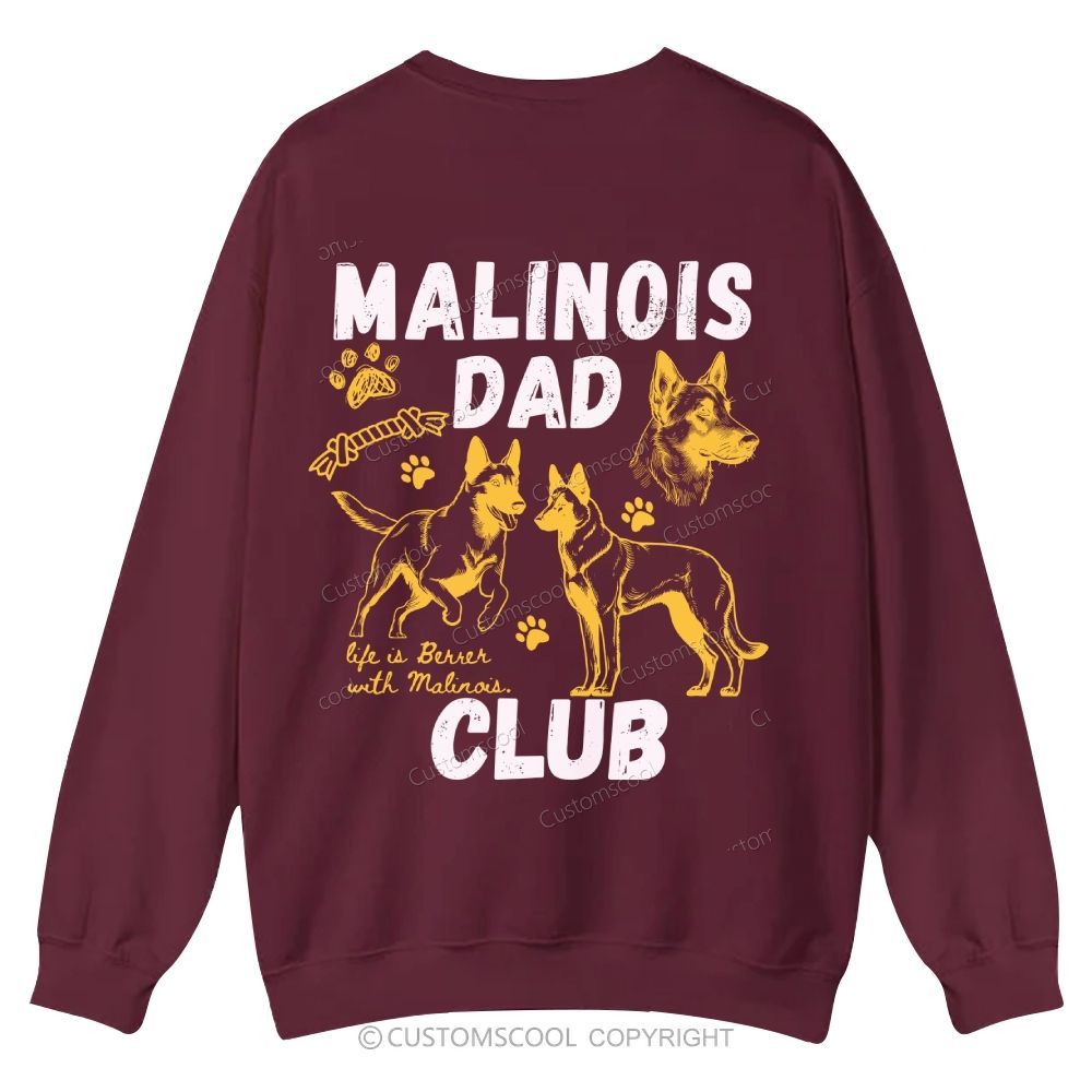 Malinois Dad Club Casual Crewneck Sweatshirt