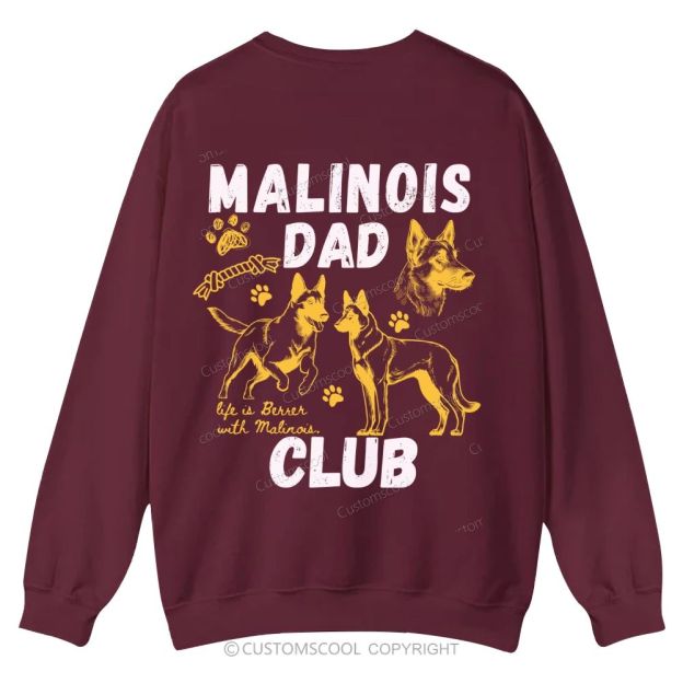Malinois Dad Club Casual Crewneck Sweatshirt