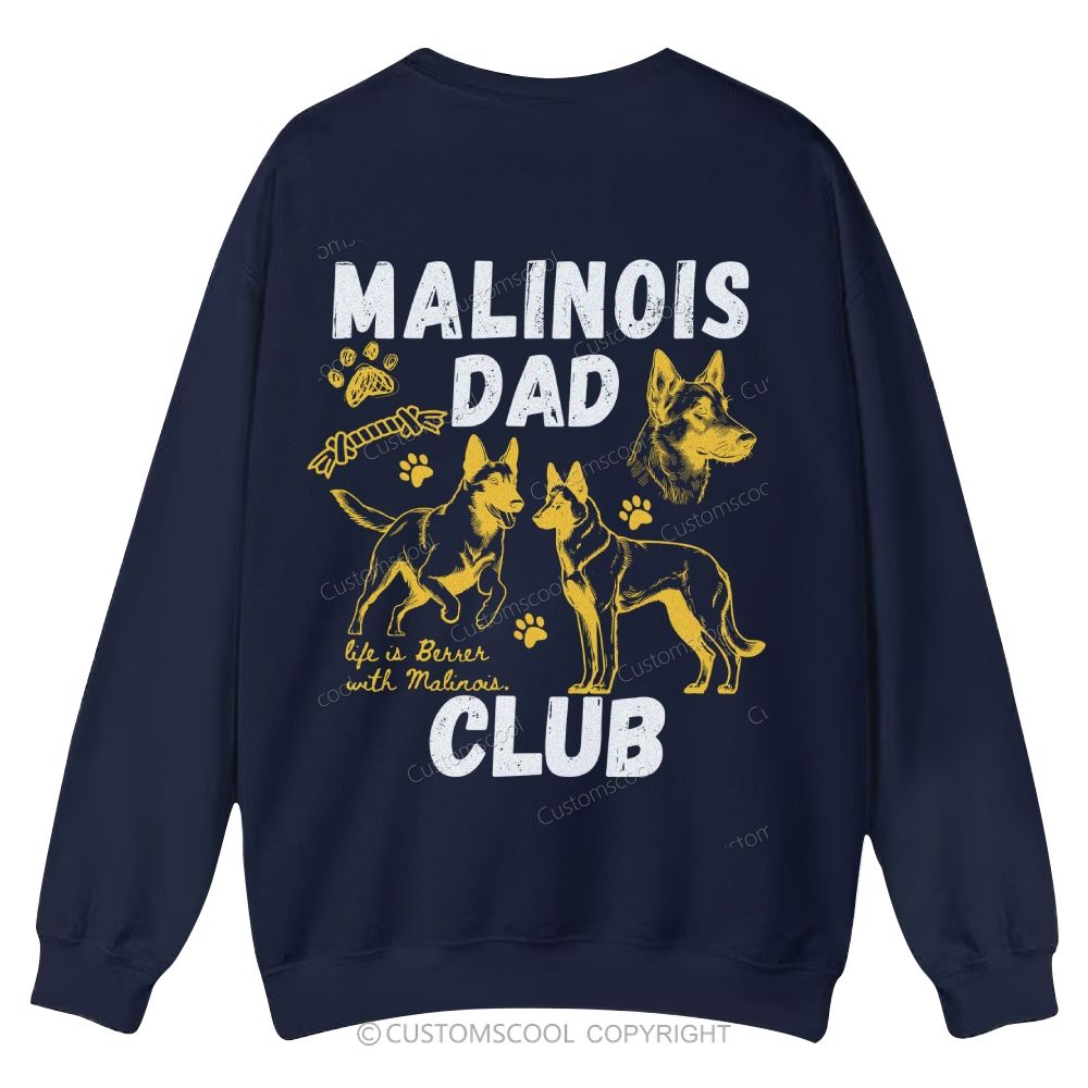 Malinois Dad Club Casual Crewneck Sweatshirt