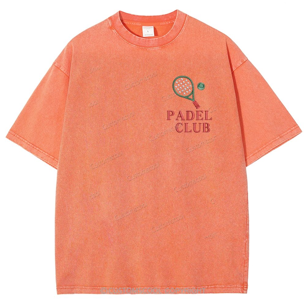 Padel Club Embroidery Unisex Fit Washed T-Shirt