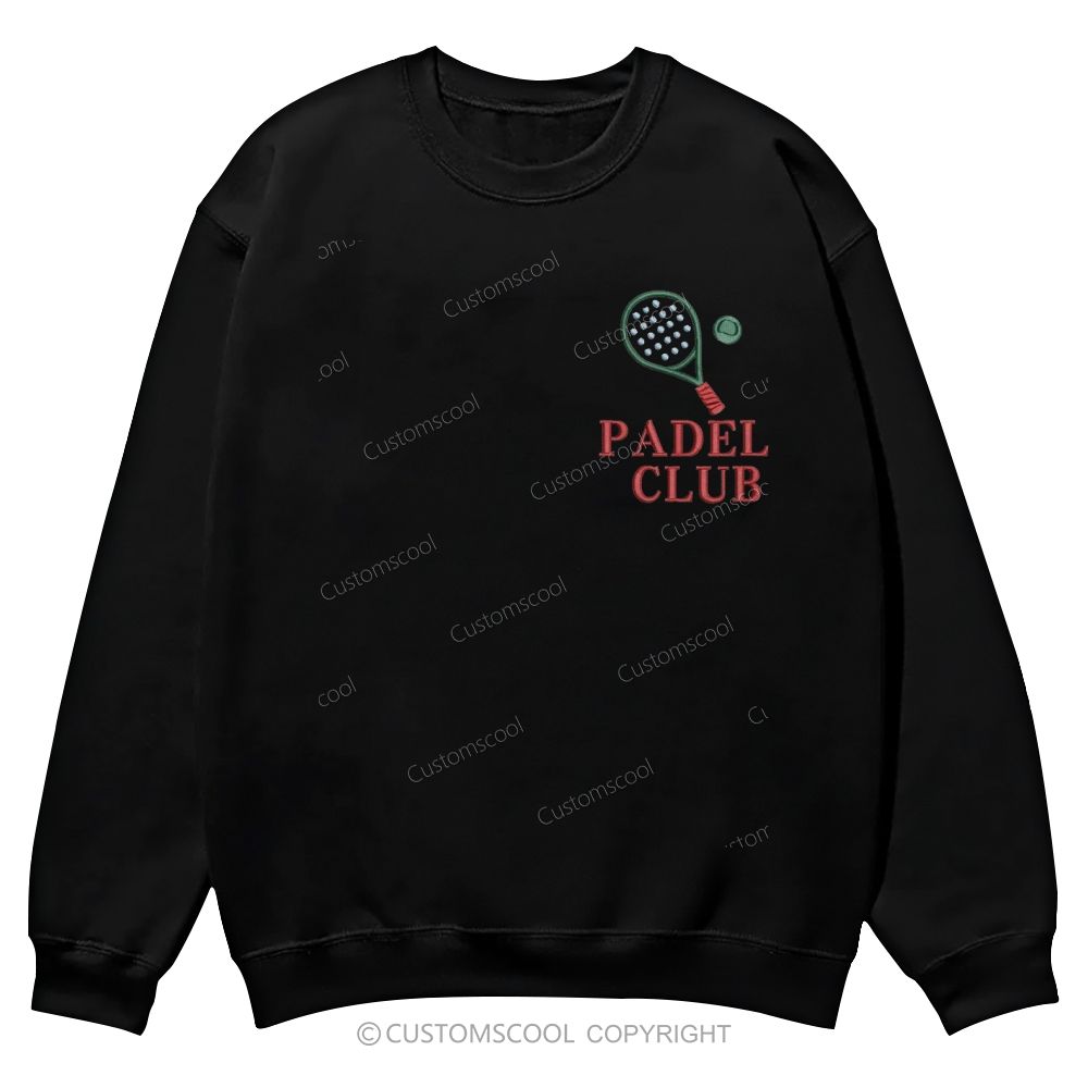 Padel Club Embroidery Casual Crewneck Sweatshirt