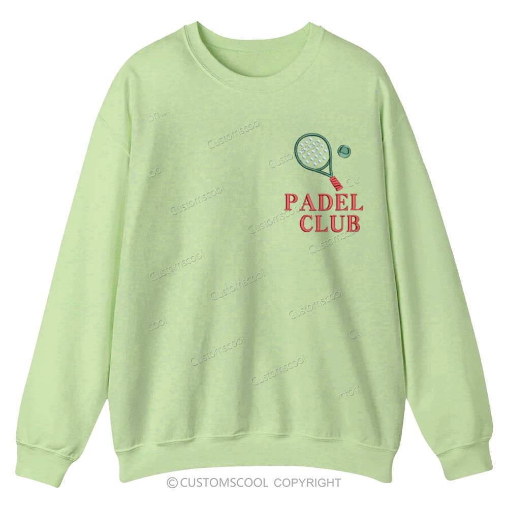 Padel Club Embroidery Casual Crewneck Sweatshirt