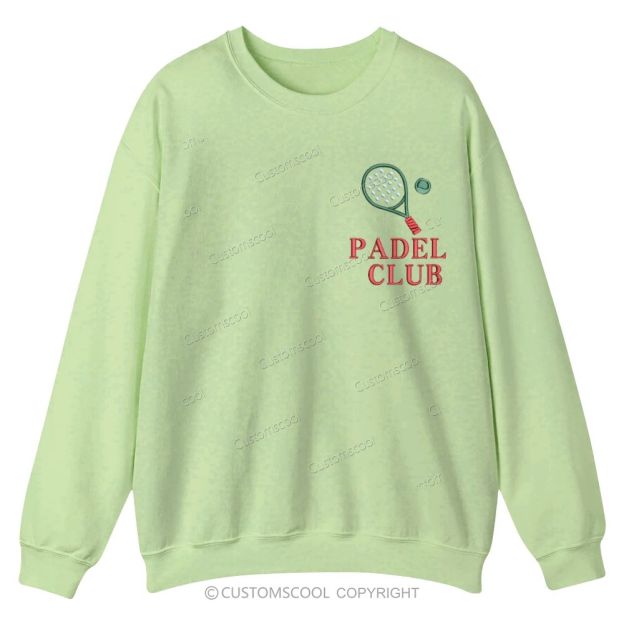 Padel Club Embroidery Casual Crewneck Sweatshirt
