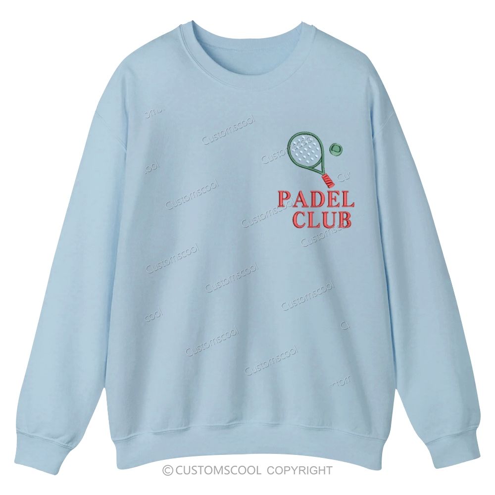 Padel Club Embroidery Casual Crewneck Sweatshirt