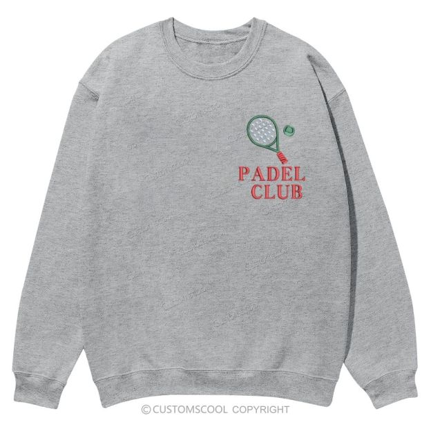 Padel Club Embroidery Casual Crewneck Sweatshirt