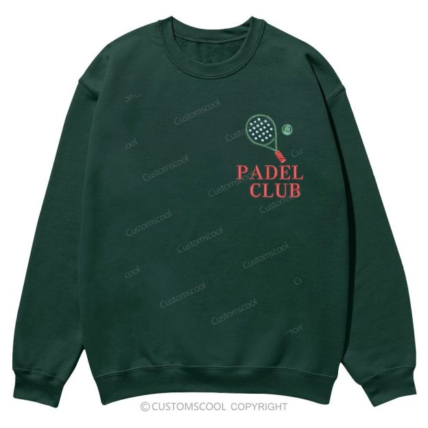 Padel Club Embroidery Casual Crewneck Sweatshirt