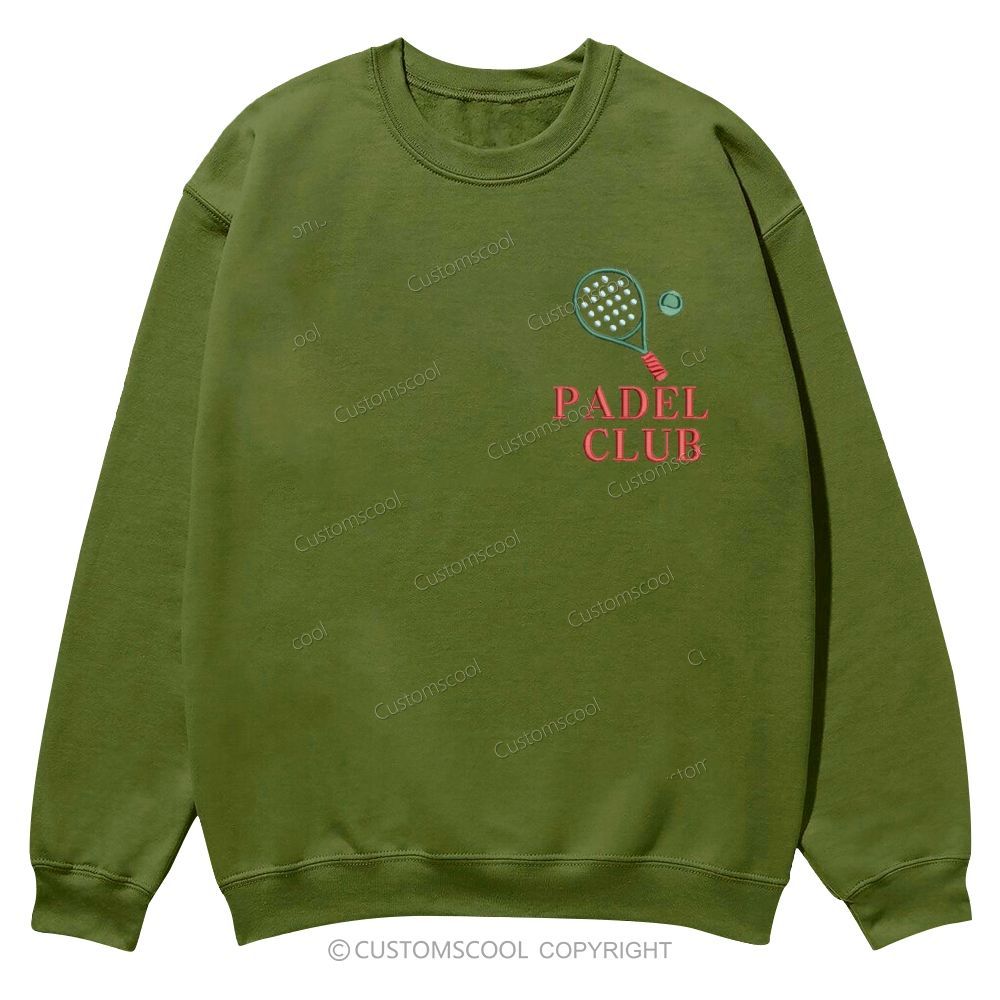 Padel Club Embroidery Casual Crewneck Sweatshirt