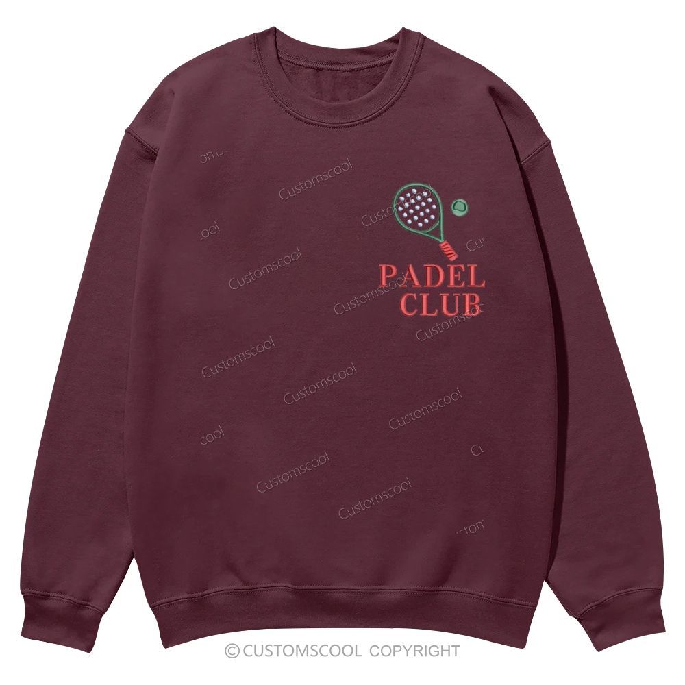 Padel Club Embroidery Casual Crewneck Sweatshirt