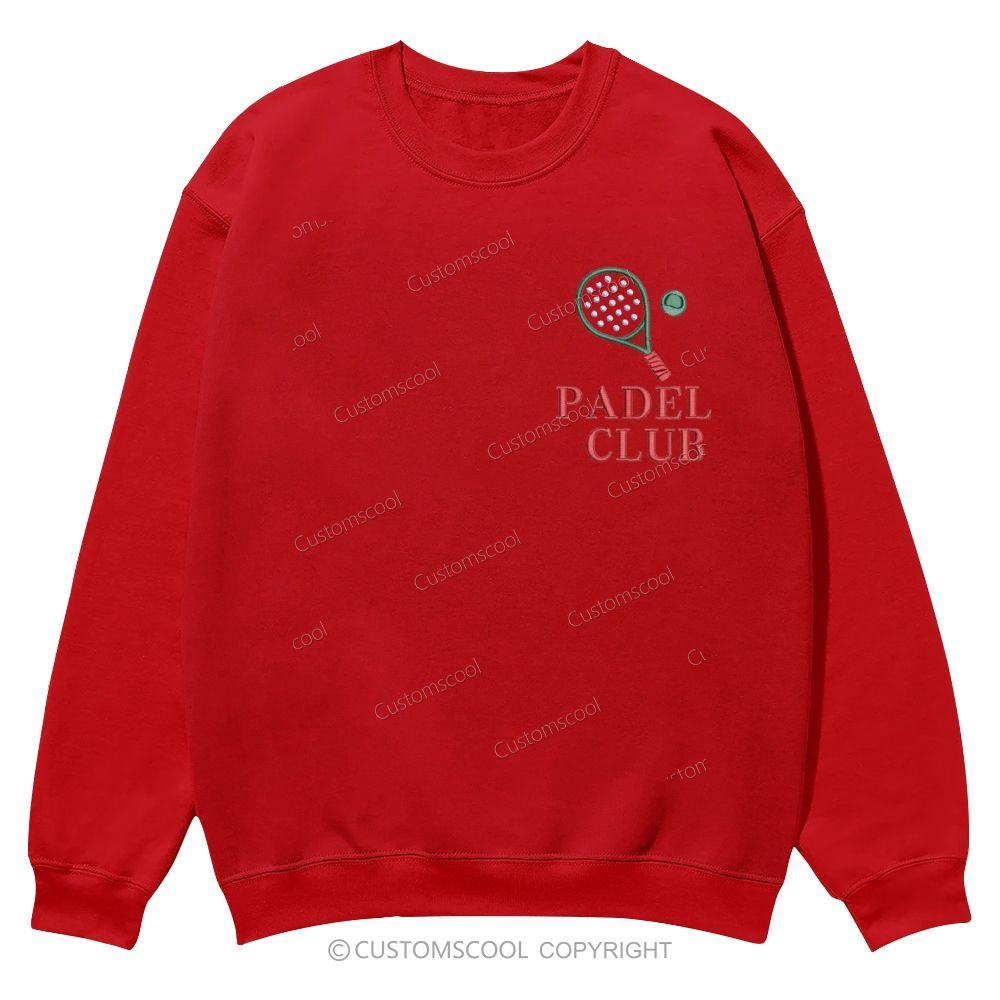 Padel Club Embroidery Casual Crewneck Sweatshirt