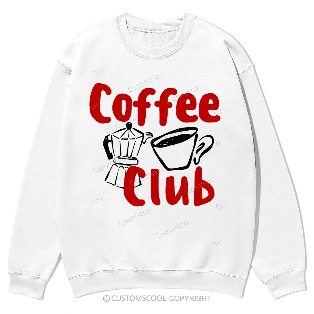 Coffee Club Casual Crewneck Sweatshirt