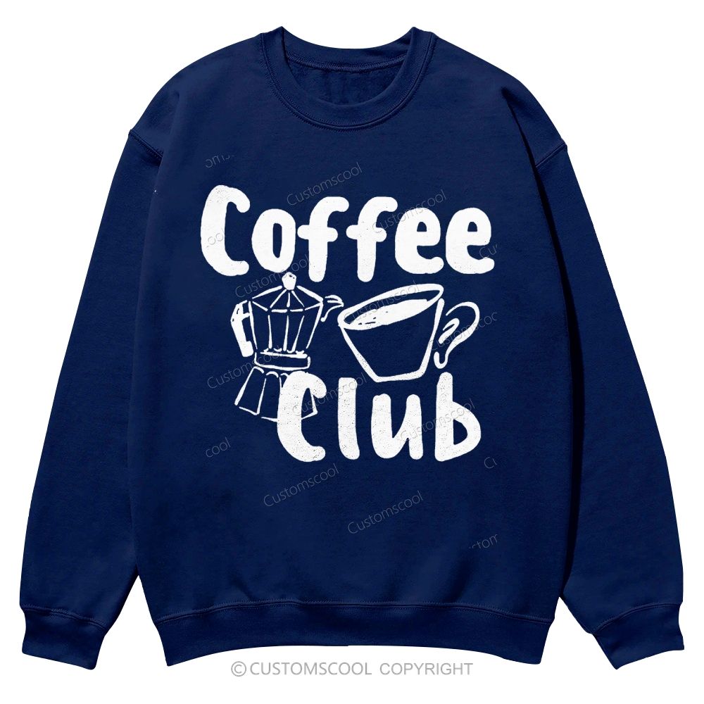 Coffee Club Casual Crewneck Sweatshirt