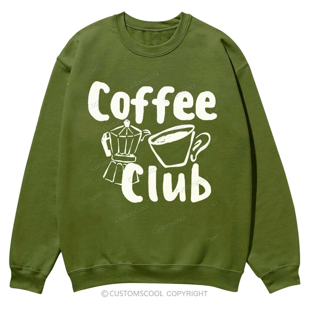 Coffee Club Casual Crewneck Sweatshirt