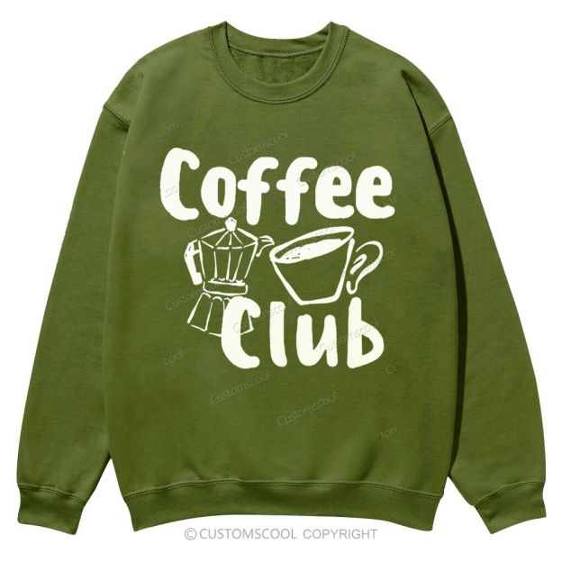 Coffee Club Casual Crewneck Sweatshirt