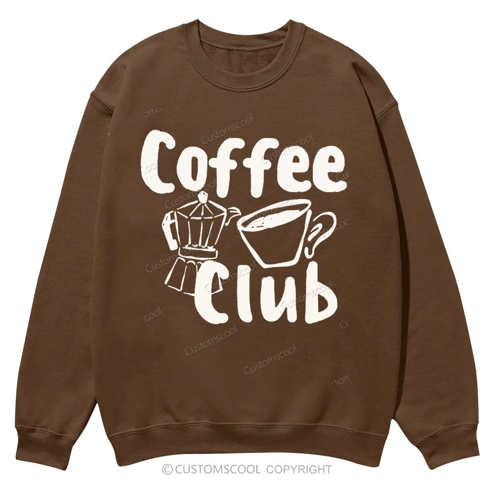 Coffee Club Casual Crewneck Sweatshirt