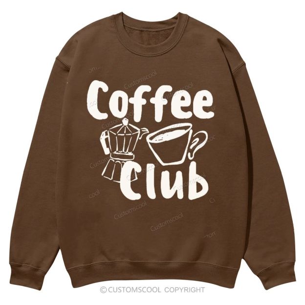 Coffee Club Casual Crewneck Sweatshirt