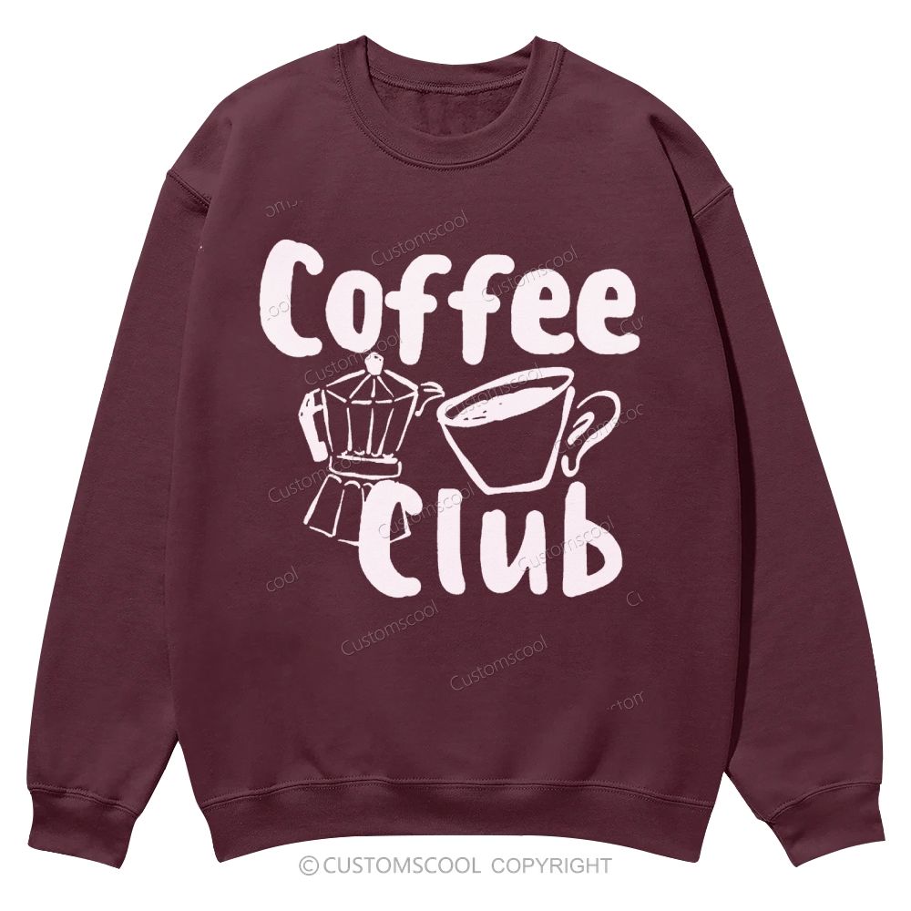 Coffee Club Casual Crewneck Sweatshirt