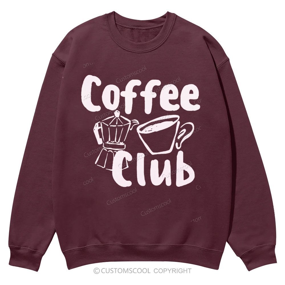 Coffee Club Casual Crewneck Sweatshirt