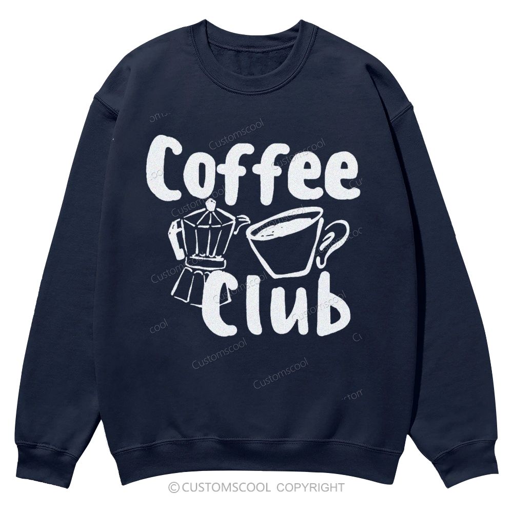 Coffee Club Casual Crewneck Sweatshirt