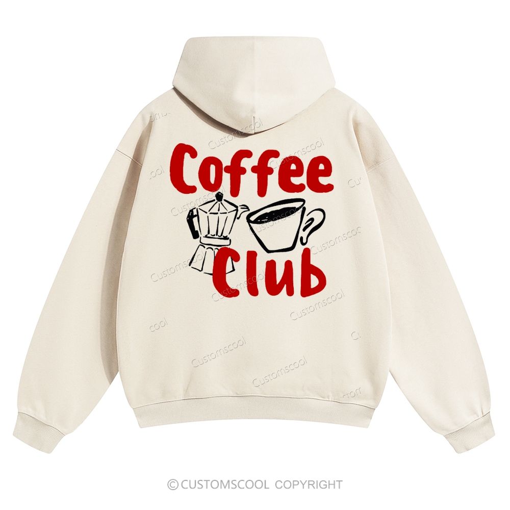 Coffee Club Solid Color Hoodie