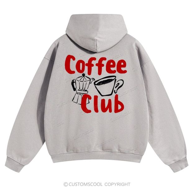 Coffee Club Solid Color Hoodie