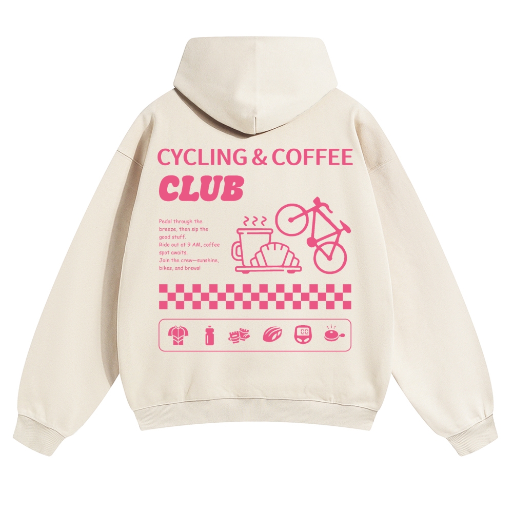 Cycling & Coffee Club Solid Color Hoodie