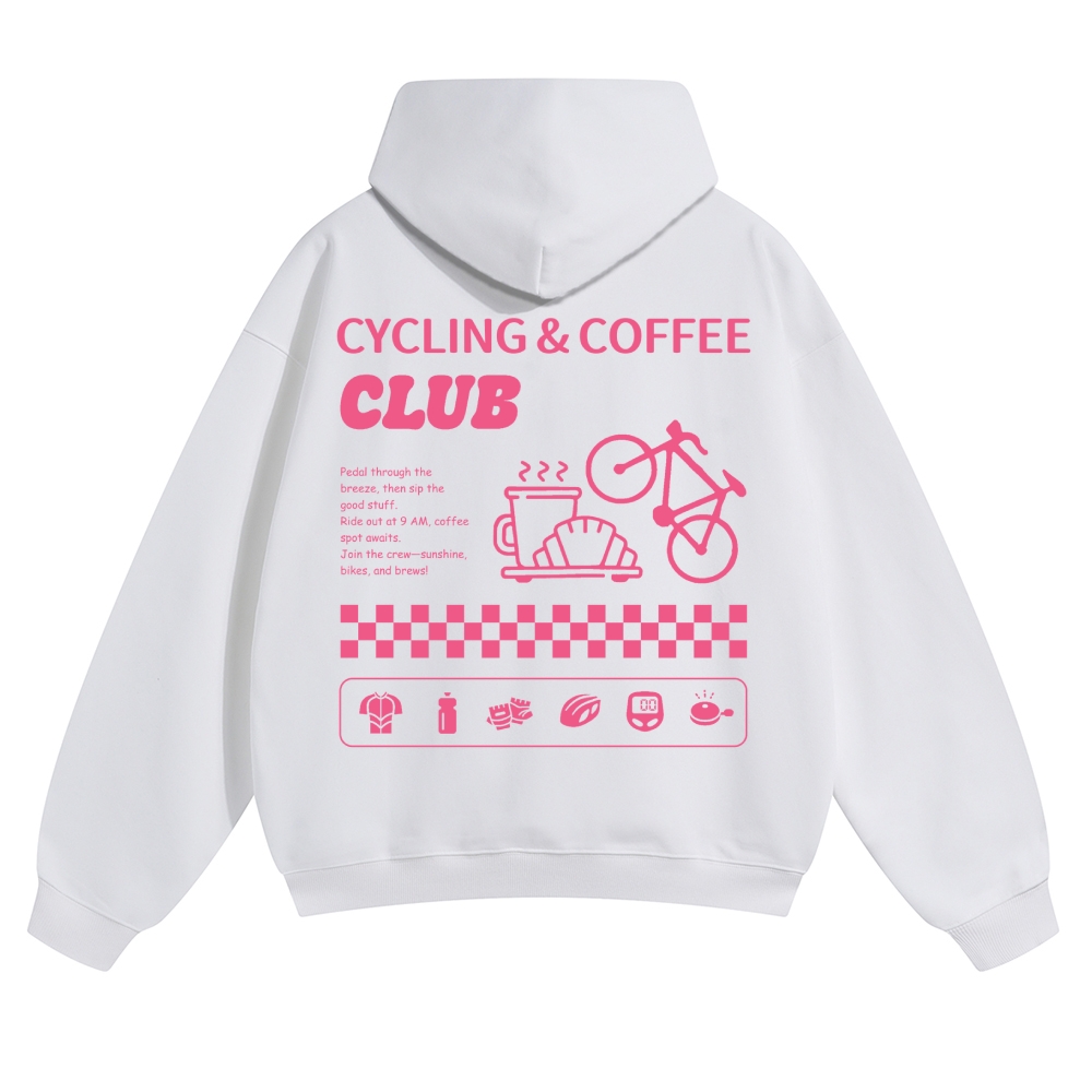 Cycling & Coffee Club Solid Color Hoodie