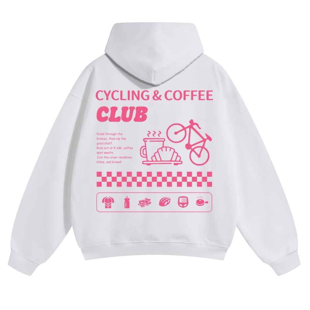 Cycling & Coffee Club Solid Color Hoodie