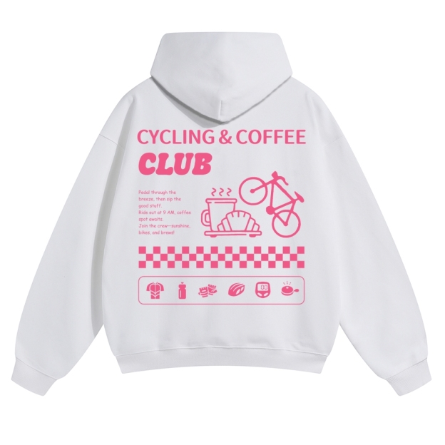 Cycling & Coffee Club Solid Color Hoodie