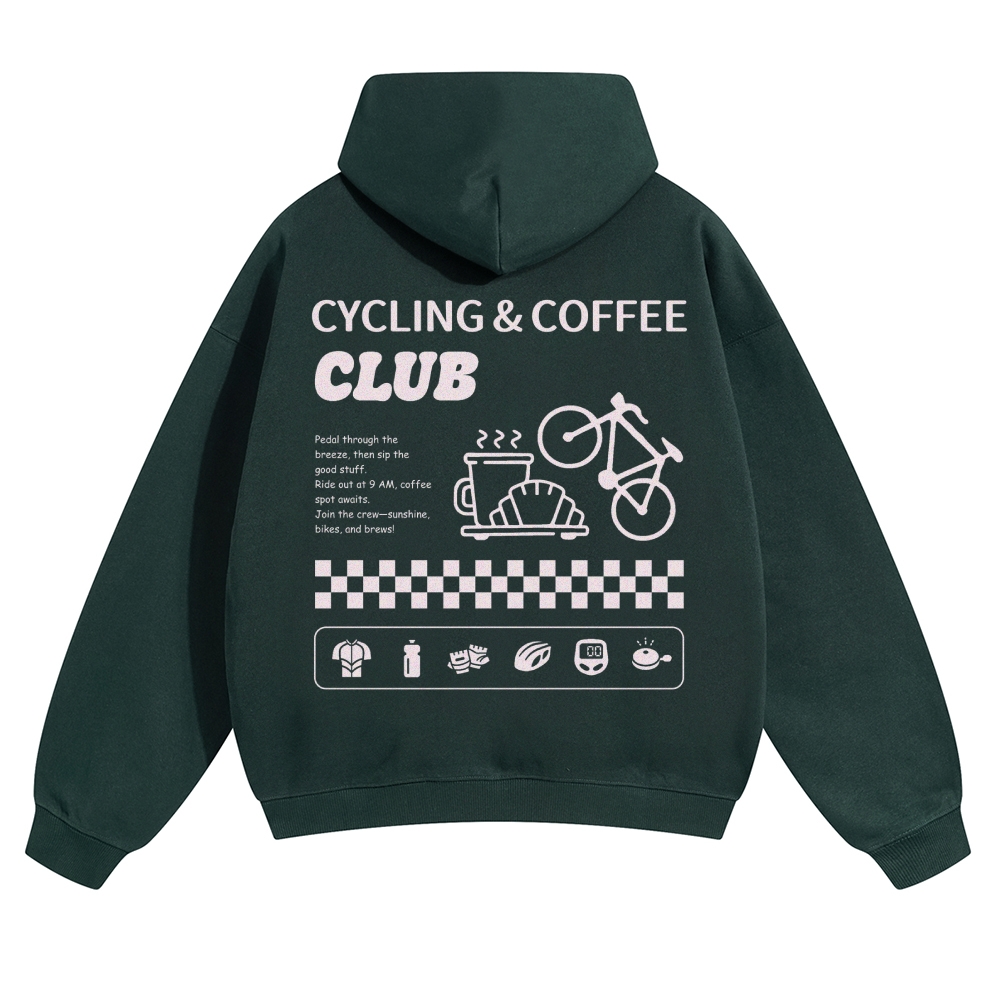 Cycling & Coffee Club Solid Color Hoodie