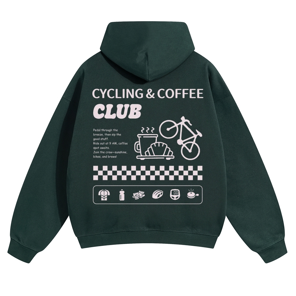Cycling & Coffee Club Solid Color Hoodie