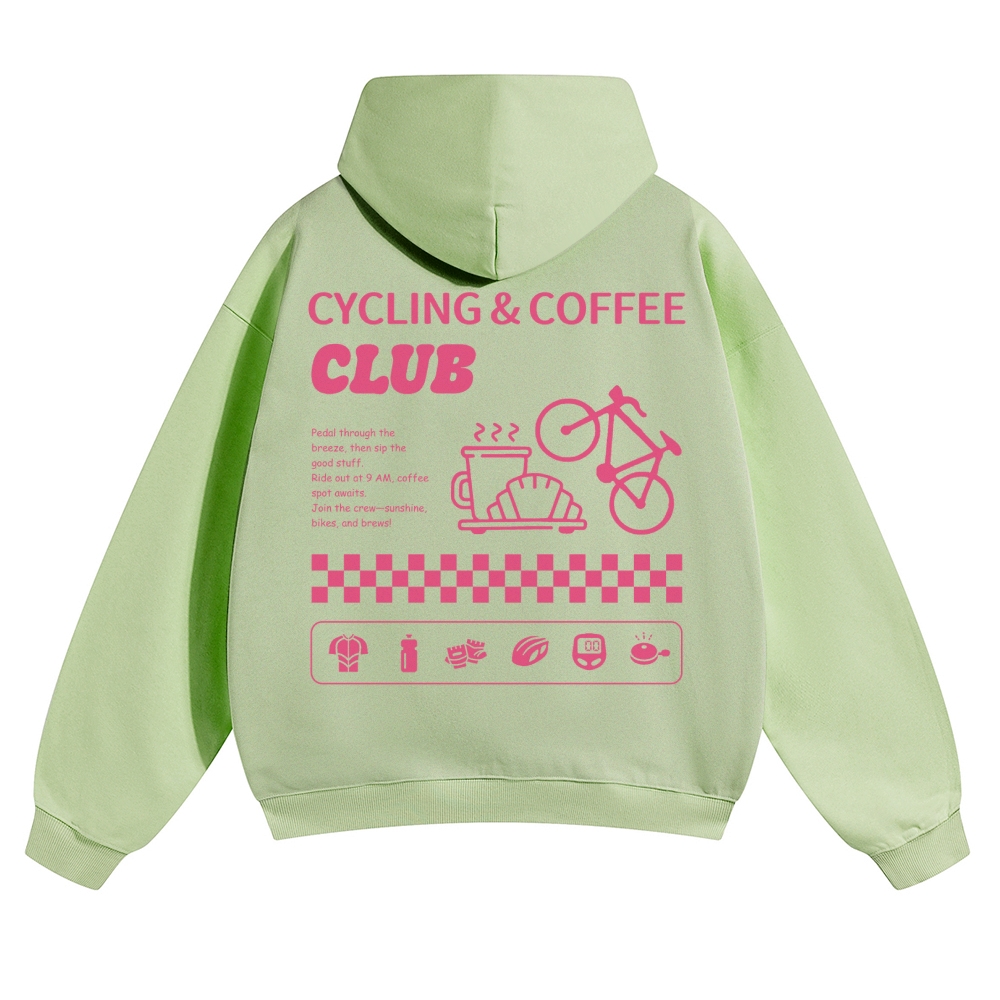 Cycling & Coffee Club Solid Color Hoodie