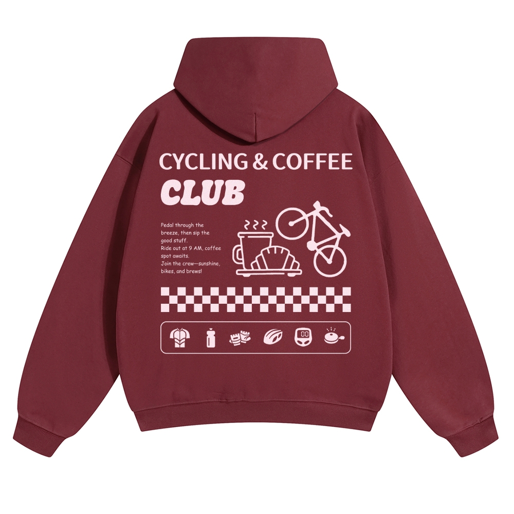 Cycling & Coffee Club Solid Color Hoodie