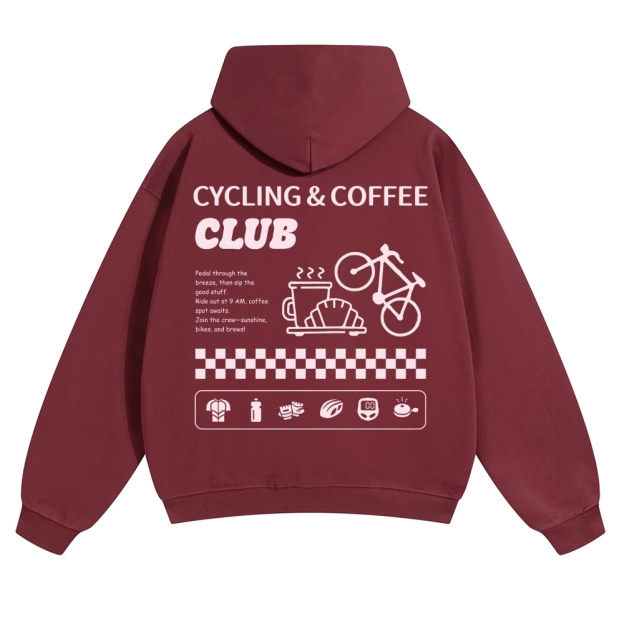 Cycling & Coffee Club Solid Color Hoodie