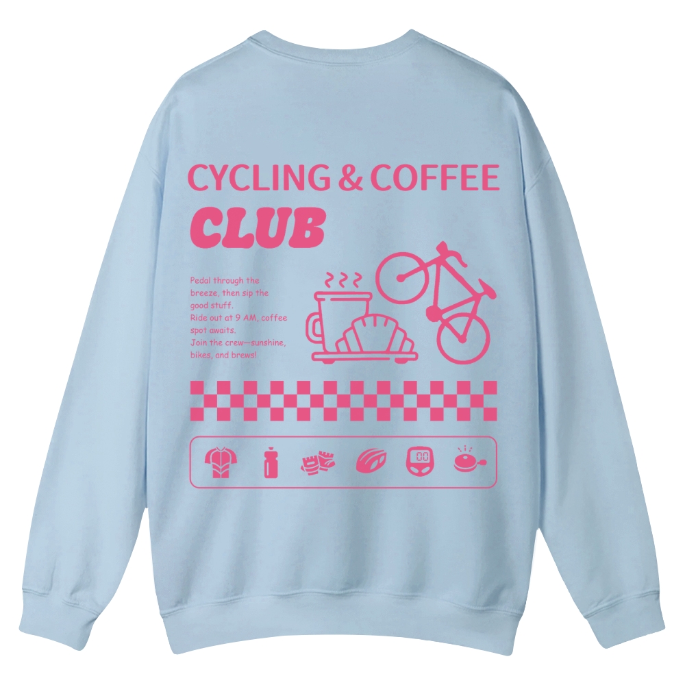 Cycling & Coffee Club Casual Crewneck Sweatshirt