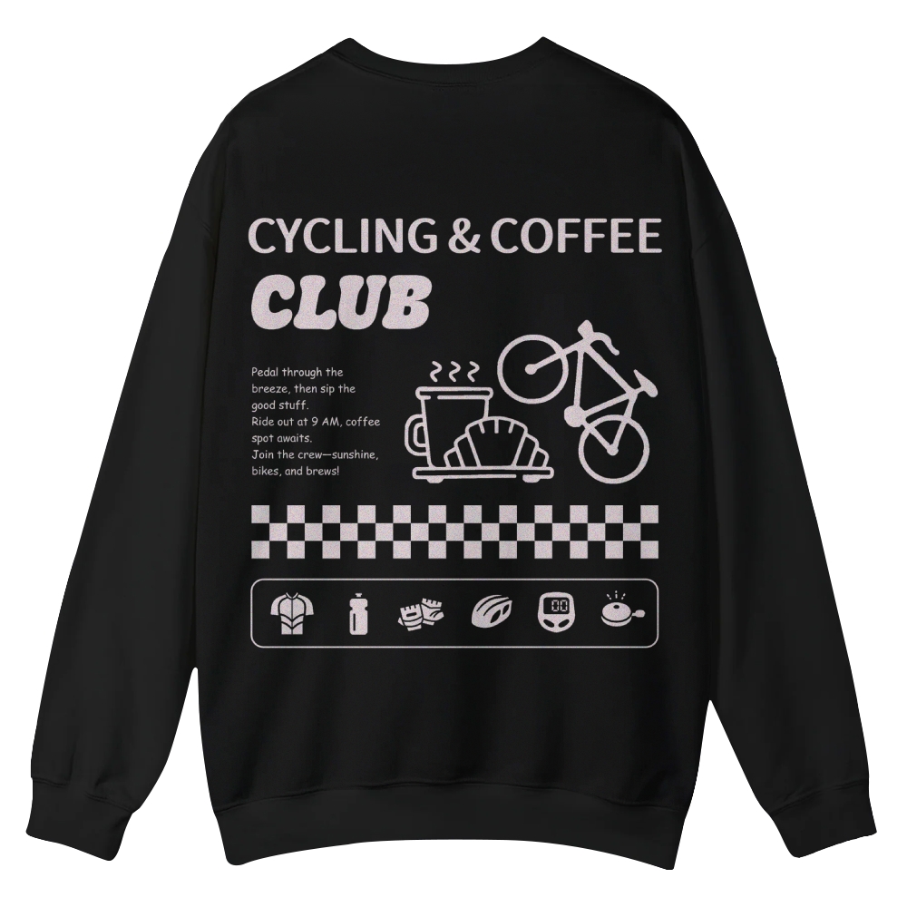 Cycling & Coffee Club Casual Crewneck Sweatshirt