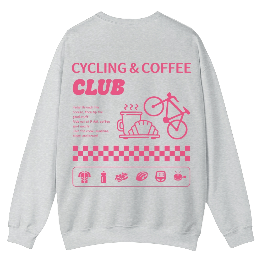 Cycling & Coffee Club Casual Crewneck Sweatshirt