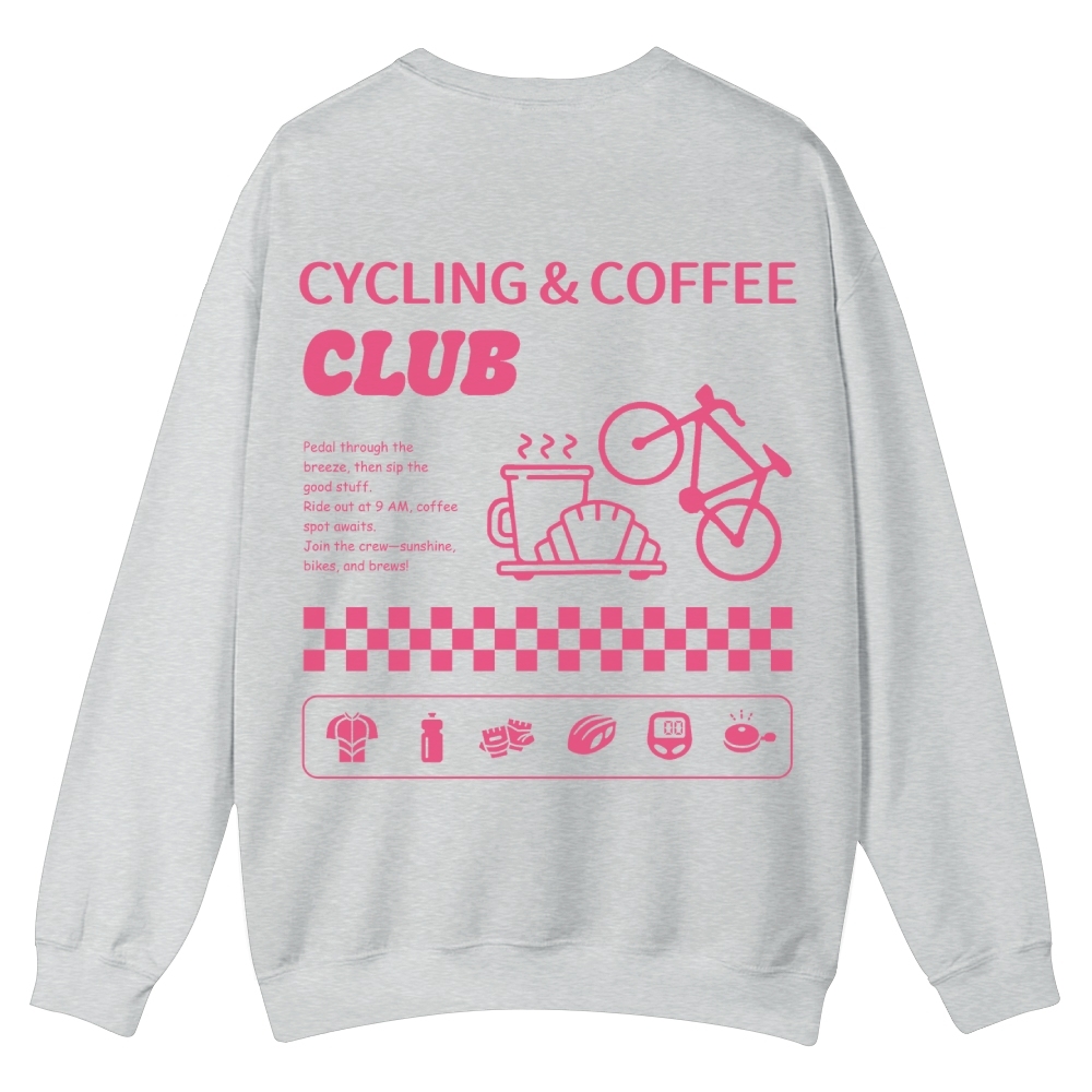 Cycling & Coffee Club Casual Crewneck Sweatshirt