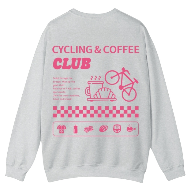 Cycling & Coffee Club Casual Crewneck Sweatshirt
