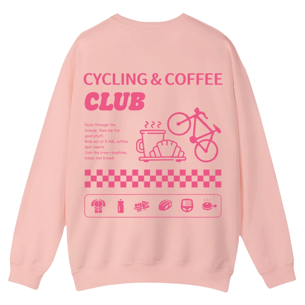 Cycling & Coffee Club Casual Crewneck Sweatshirt