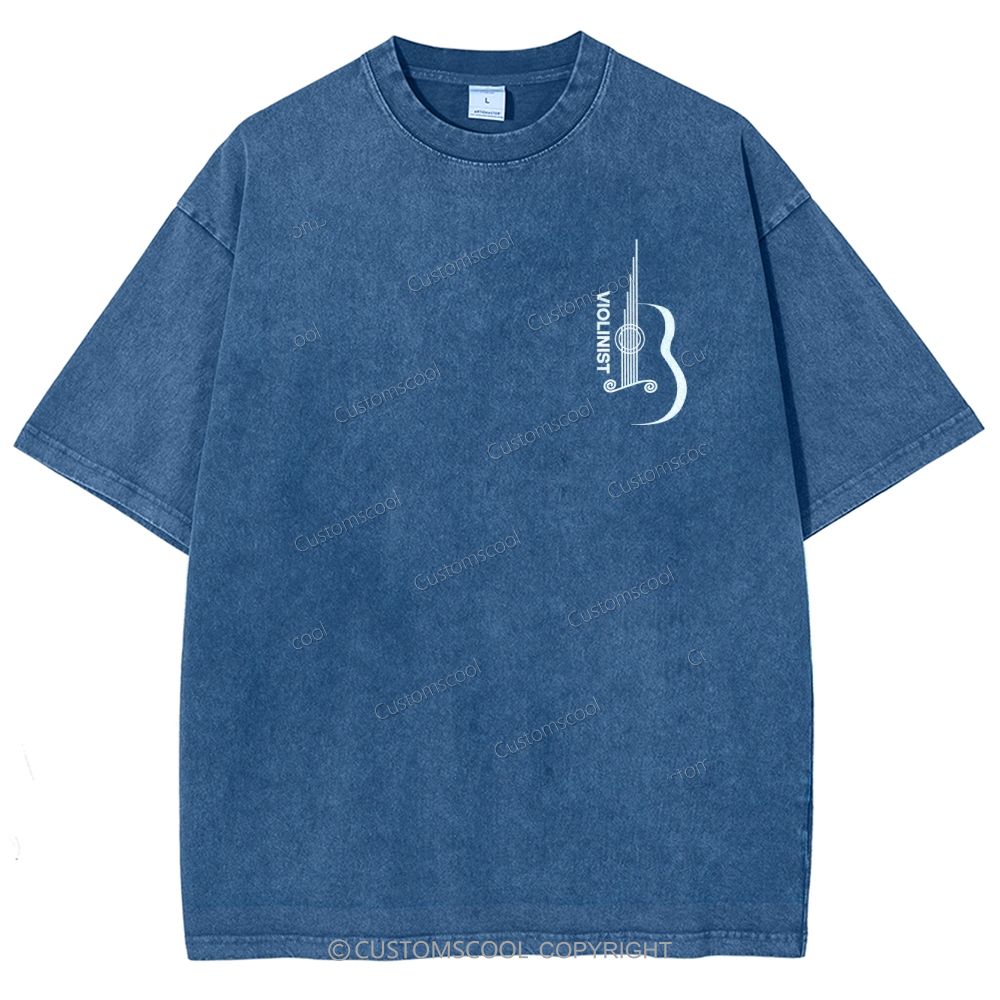Violinist Unisex Fit Washed T-Shirt Customscool